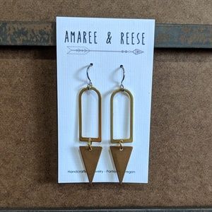Amaree & Reese raw brass handmade earrings.